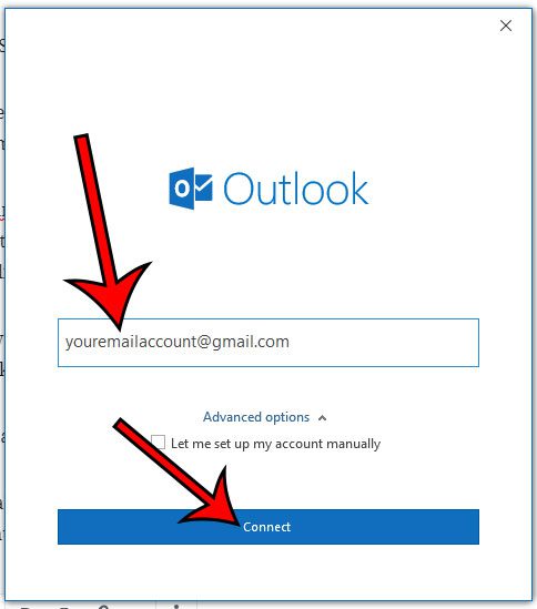 add email account to outlook that uses cac